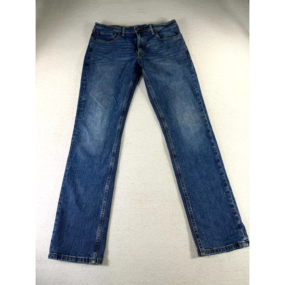 Levi's 511 Jeans Men 34x32 Blue Denim Medium Wash Streetwear Grunge Straight Leg